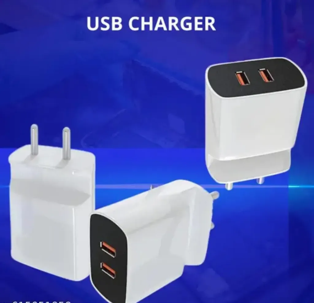 Dual USB Fast Charger with V Type Cable