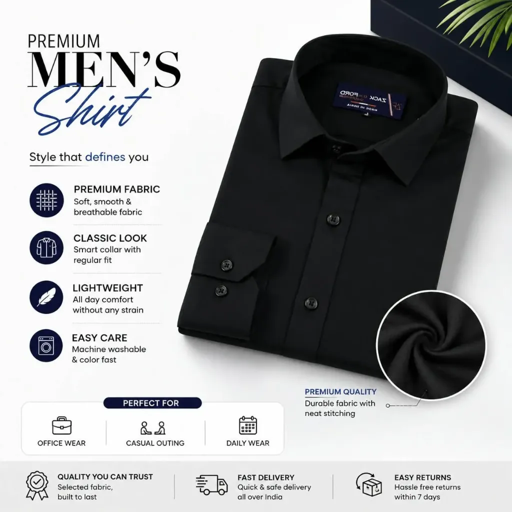 Premium Men’s Shirt – Black