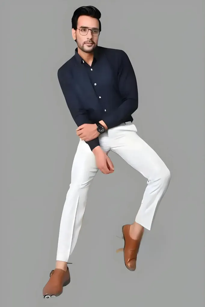 Men’s Formal Trousers – White&Grey
