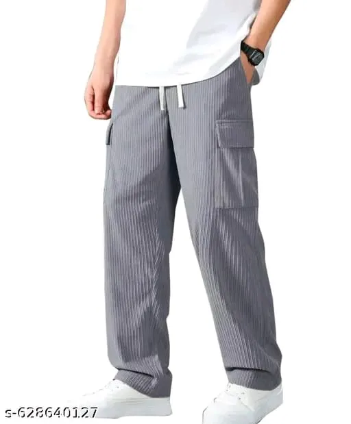 Men’s Casual Cargo Jogger Pants – Grey