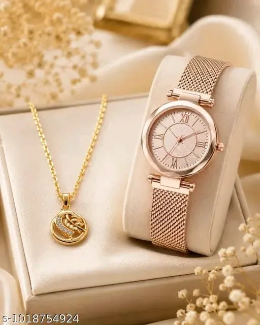 Women’s Elegant Watch & Necklace Set