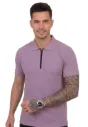 Men’s Premium Ribbed Half-Zip Polo T-Shirt