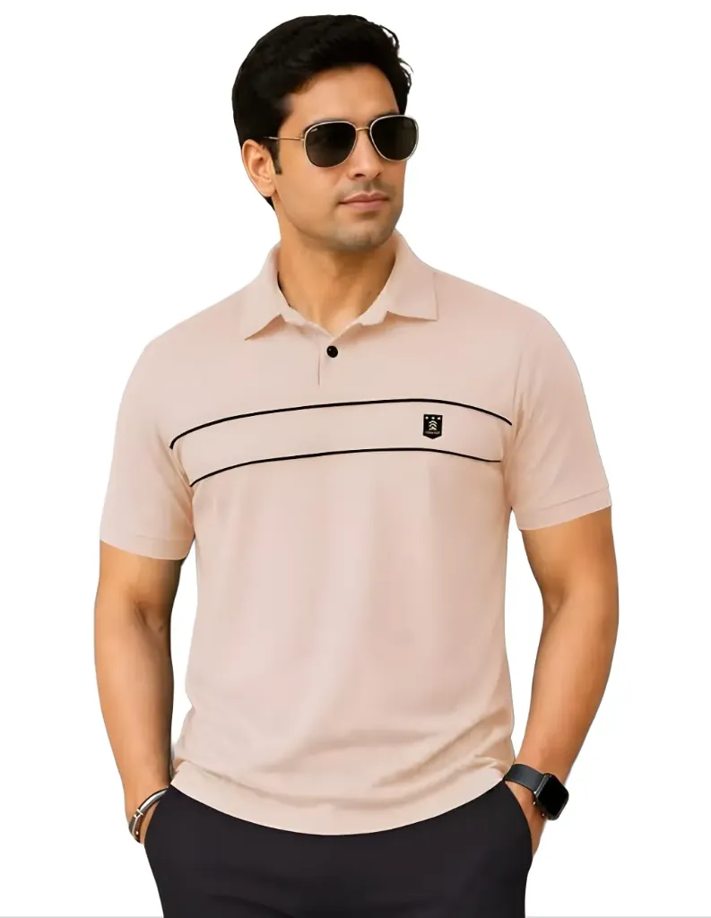 Men's Premium Contrast Stripe Polo T-Shirt