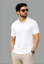 Men's Classic Solid White Polo T-Shirt