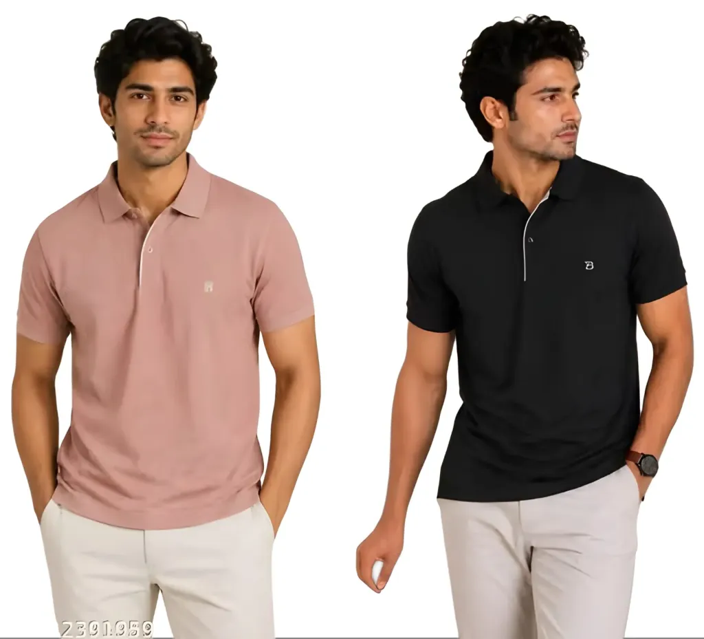 Men's Solid Polo T-Shirt – Pack of 2