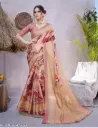 Floral printed silk saree