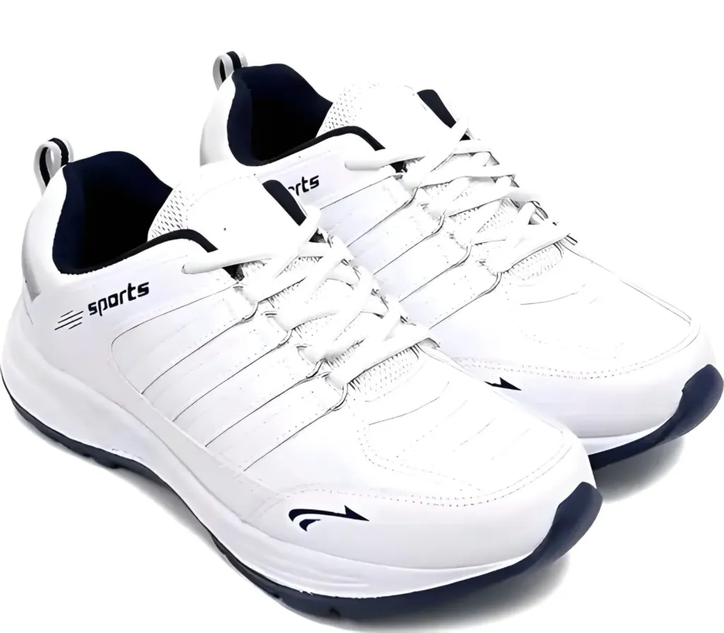 The Classic White & Navy Athletic Sneaker