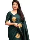 Luminous Gold-Motif Woven Saree with Zari Pallu