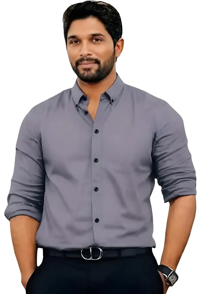 Executive Slate Grey Button-Down Shirt
