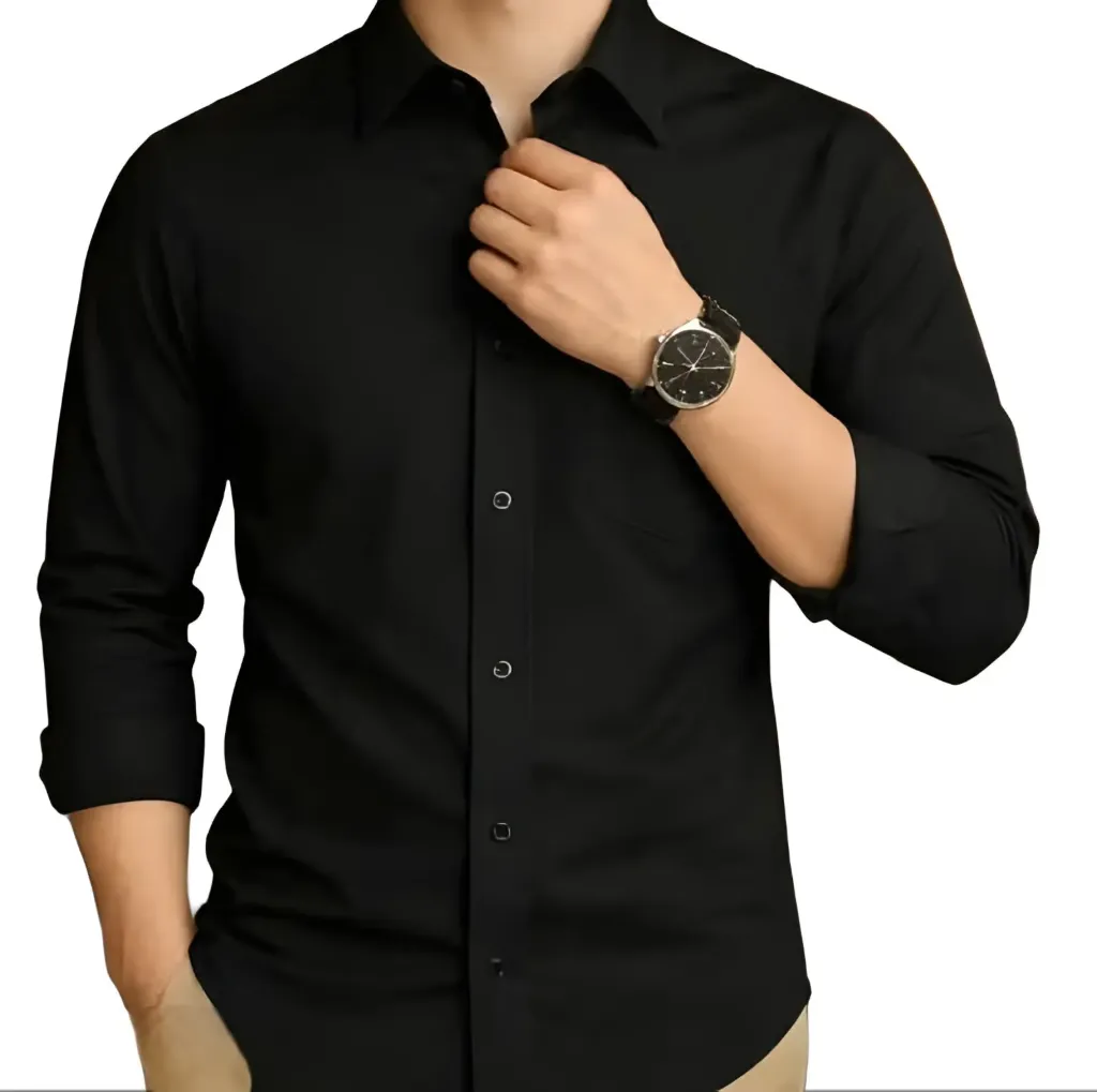 The Midnight Black Tailored Button-Down