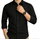 The Midnight Black Tailored Button-Down