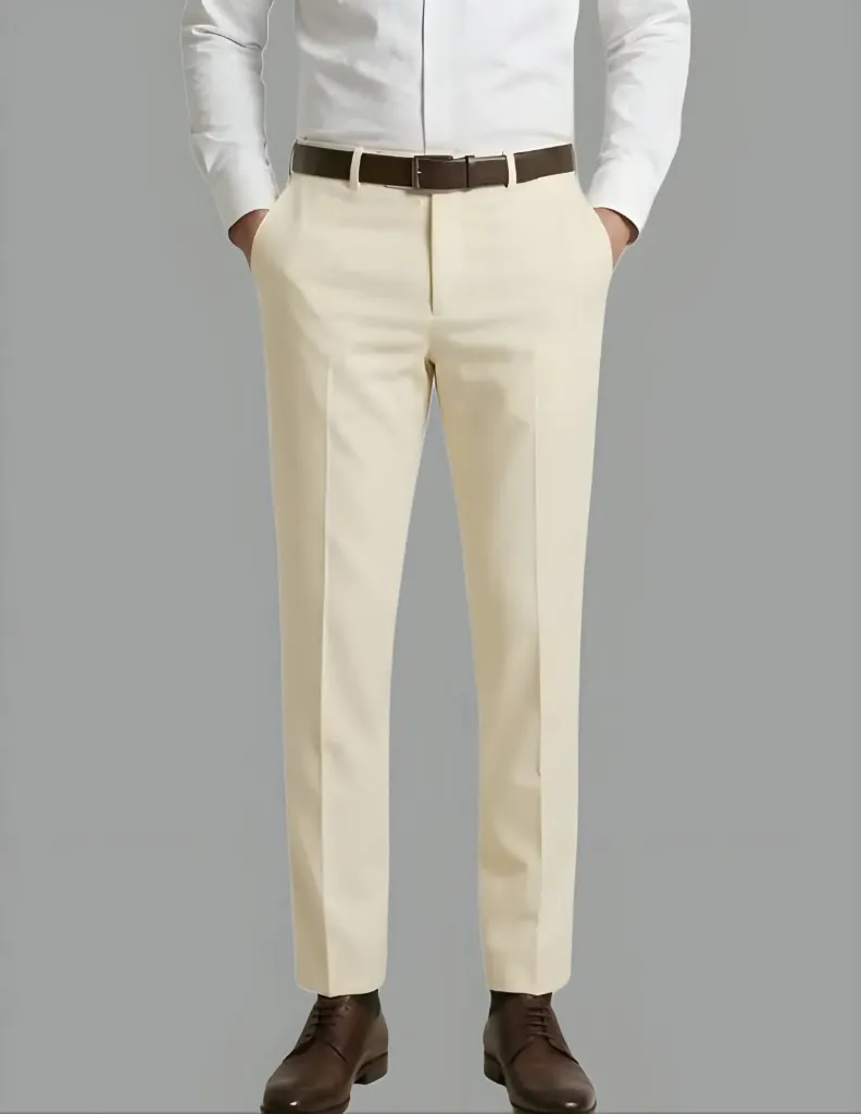 The Sartorial Cream Tailored Trouser