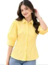 The Sunshine Striped Puff-Sleeve Shirt