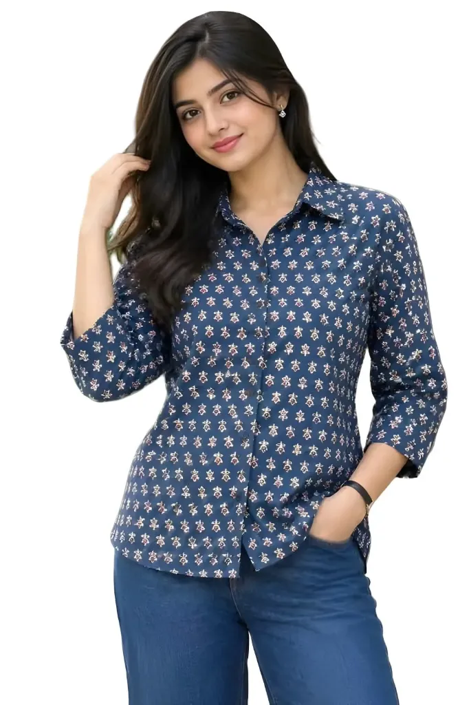 The Indigo Motif Printed Shirt