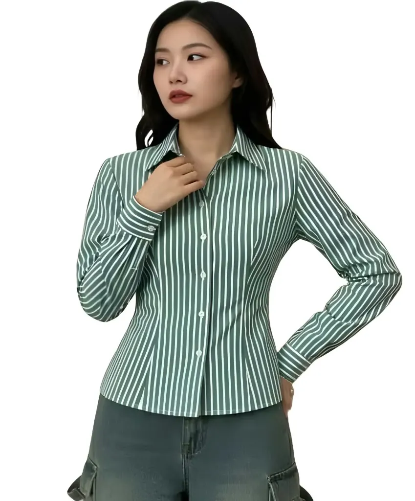Tailored Hourglass Striped Shirt