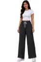 Textured Wide-Leg Lounge Pant