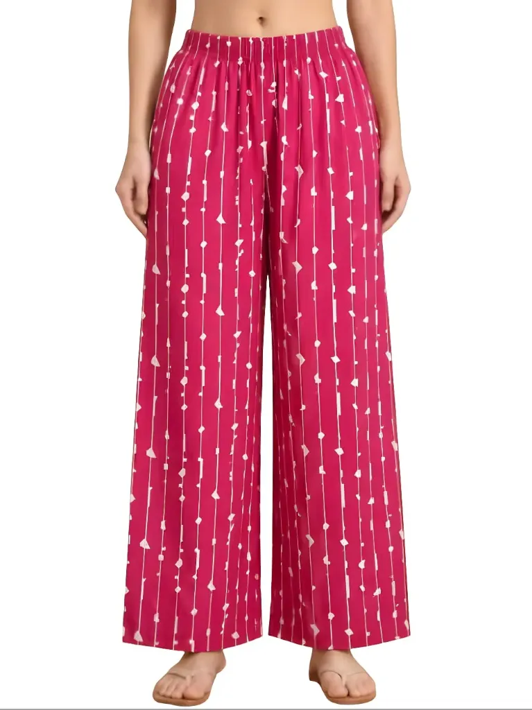 Geometric Print Wide-Leg Palazzo