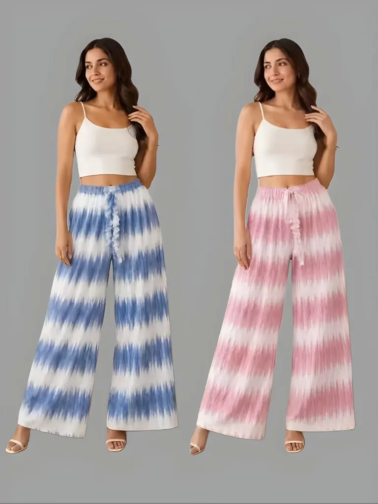 Tie-Dye Chevron Wide-Leg Palazzo