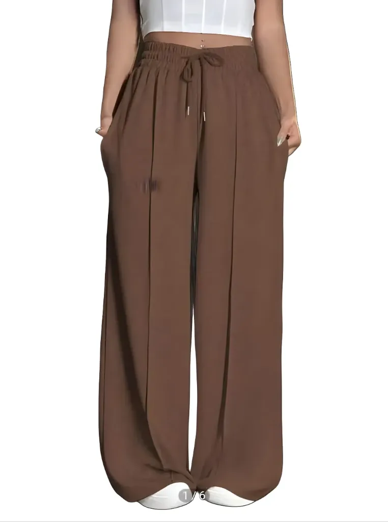 The Mocha Pintuck Wide-Leg Palazzo