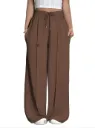 The Mocha Pintuck Wide-Leg Palazzo