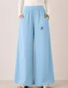 Textured Essential Wide-Leg Palazzo