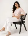 Crisp White Pintuck-Hem Palazzo