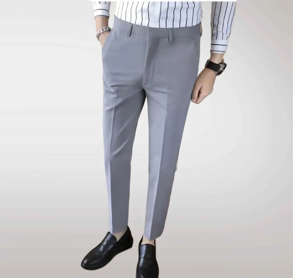 Pesado Men's SMART FLEXI Lnt grey Formal Trousers Pants(ADJUSTABLE WAIST UPTO 2 INCH)