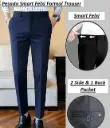 Pesado Men's SMART FLEXI Lnt grey Formal Trousers 