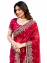 Women's Traditional Embroidered Organza Saree