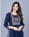 MARISY Women's Printed Rayon Naira Cut Kurta