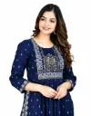 MARISY Women's Printed Rayon Naira Cut Kurta