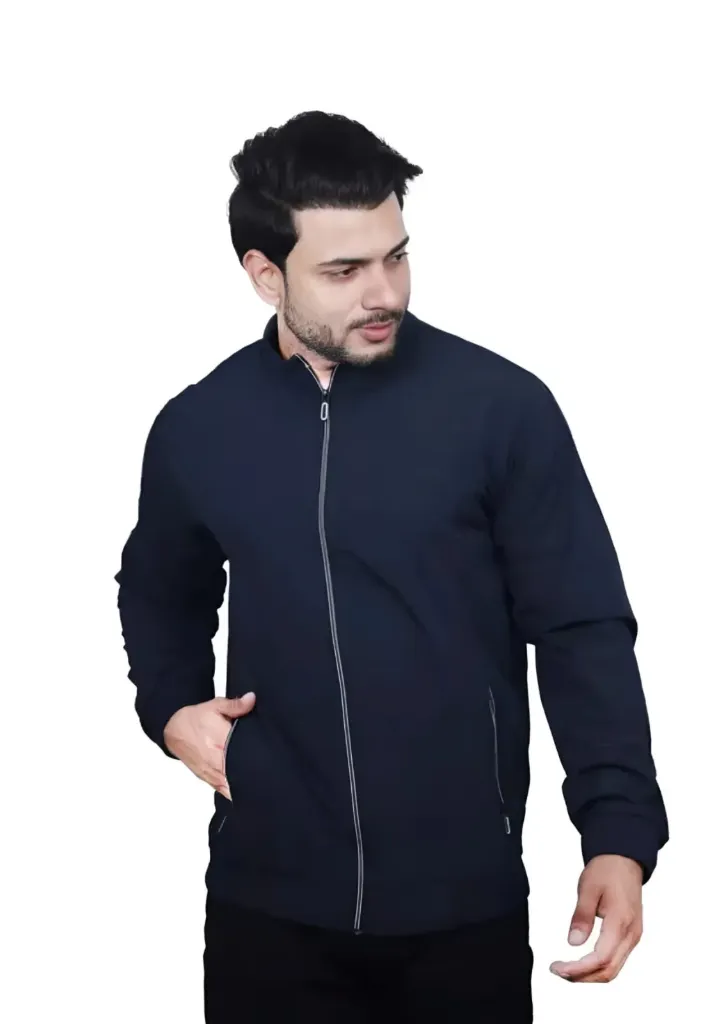 Winter Casual Wear Solid Zipper Jacket For Mens 