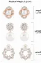 Elegant Pearl & Crystal Earrings Set