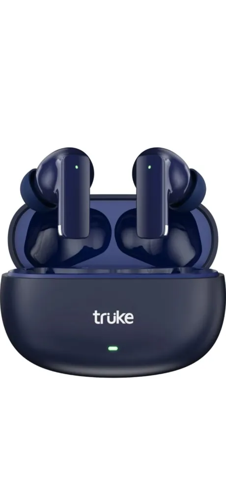Truke Buds Lite Bluetooth 5.4 Wireless Earbuds with Quad Mic ENC & 40ms Low Latency (Navy Blue)